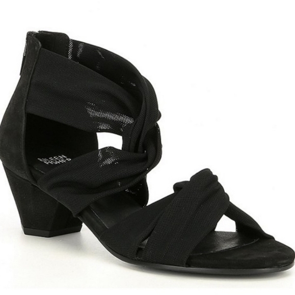 NEW Eileen FisherJoy Knotted Black Zip Sandals - Picture 1 of 5